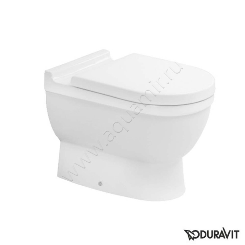 Унитаз приставной Duravit STARCK 3 с крышкой, 56 см, безободковый, белый 01240920000063810000 в интерьере