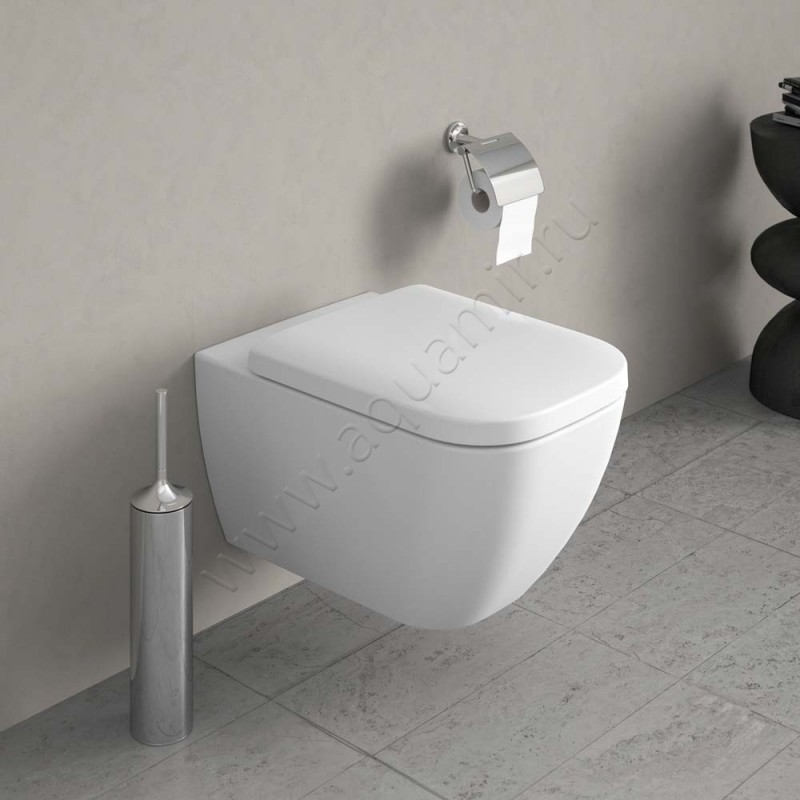 Унитаз подвесной Duravit HAPPY D.2 с крышкой микролифт, 54 см, безободковый, белый 222209000010064590000 в интерьере