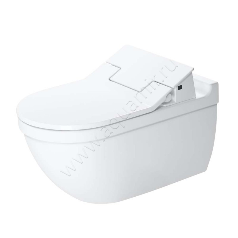 Унитаз подвесной с функцией биде Duravit STARCK 3 с крышкой микролифт, 62 см, безободковый, белый 2226590000611000002000300 в интерьере