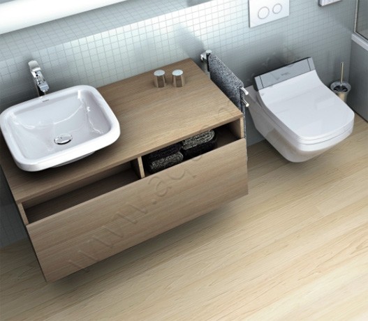 Унитаз подвесной с функцией биде Duravit DURASTYLE с крышкой микролифт, 62 см, безободковый, белый 2537590000610200002000300 в интерьере