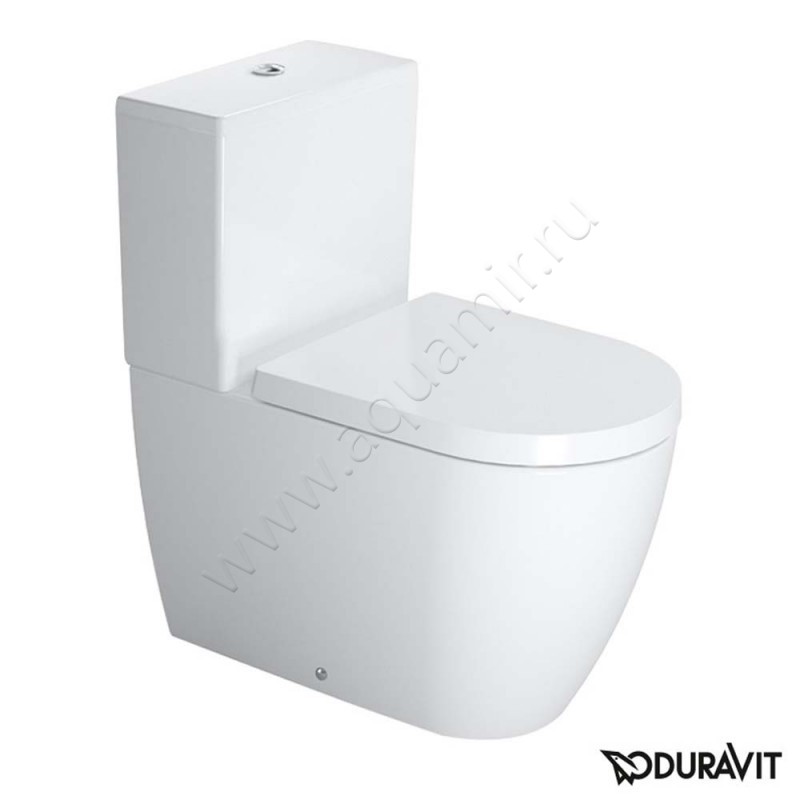 Унитаз-компакт Duravit Me By Starck с крышкой микролифт, 65 см, безободковый, белый 217009000009380000050020192600 в интерьере