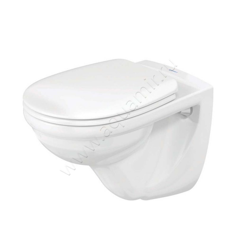 Унитаз подвесной Duravit D-CODE с крышкой микролифт, 55,5 см, безободковый, белый 01840920000064190096 в интерьере