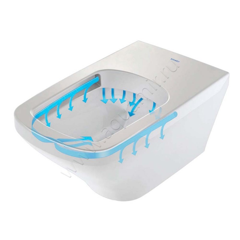 Унитаз подвесной Duravit DURASTYLE с крышкой микролифт, 62 см, безободковый, белый 254209000010060590000 в интерьере