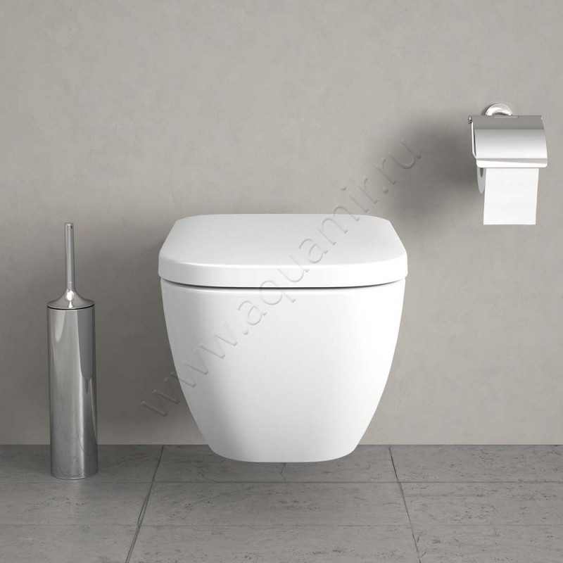 Унитаз подвесной Duravit HAPPY D.2 с крышкой микролифт, 54 см, безободковый, белый 22220920000064590000 в интерьере