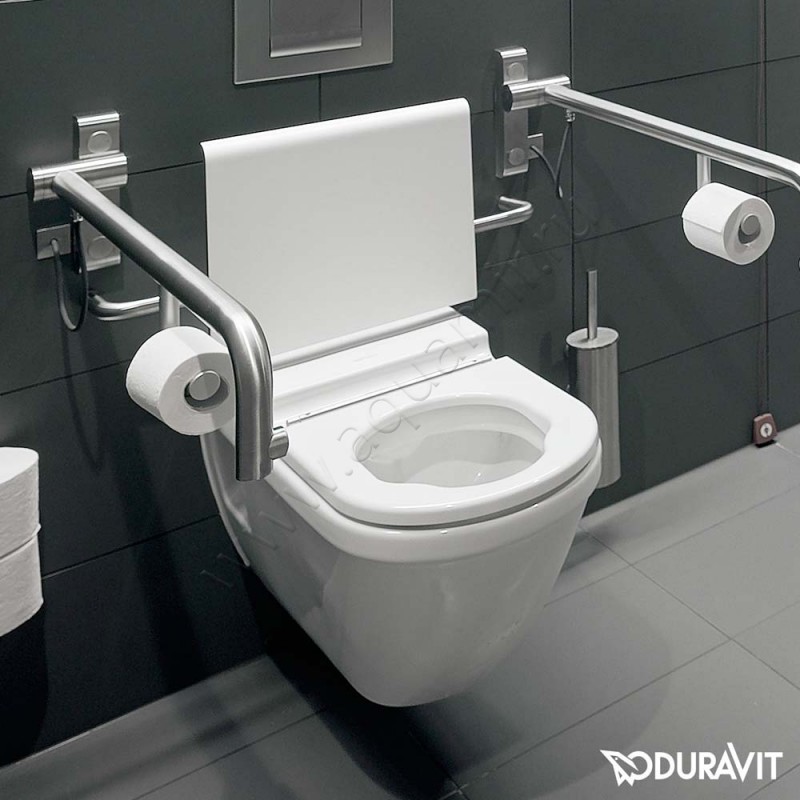 Унитаз подвесной Duravit STARCK 3 с крышкой, 70 см, безободковый, белый 220309000010062410000 в интерьере