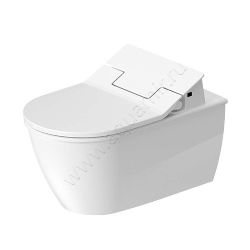 Унитаз подвесной с функцией биде Duravit DARLING NEW с крышкой микролифт, 62,5 см, безободковый, белый 2544590000611000002000300 в интерьере