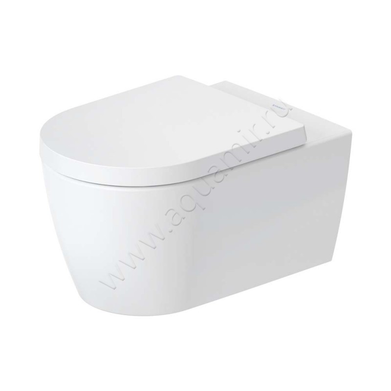 Унитаз подвесной Duravit Me By Starck с крышкой микролифт, 57 см, безободковый, белый матовый 25790990000020090000 в интерьере