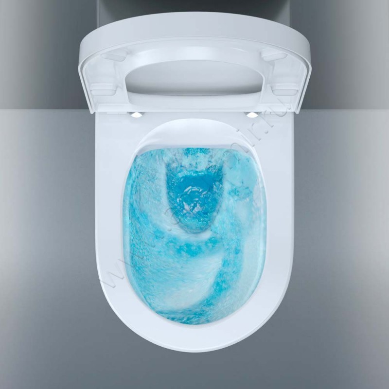 Унитаз подвесной Duravit Me By Starck с крышкой микролифт, 57 см, безободковый, белый матовый 25790990000020090000 в интерьере