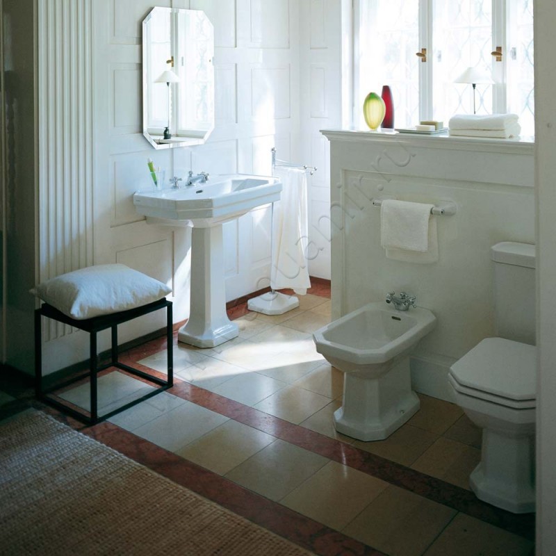 Унитаз-компакт Duravit 1930 SERIES с крышкой микролифт, 66,5 см, безободковый, белый 02270900001087221000510064890000 в интерьере