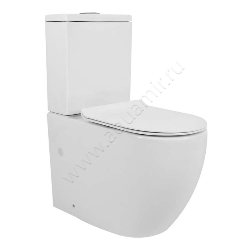 Унитаз-компакт Azario CORSA с крышкой микролифт, 63 см, безободковый, белый AZ2062S в интерьере