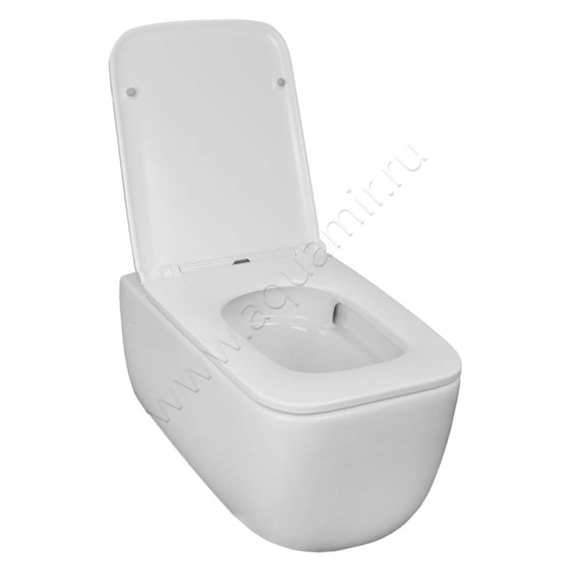 Унитаз подвесной Azario FLAVIA с крышкой микролифт, 51,5 см, безободковый, белый AZ0076UQ1 в интерьере