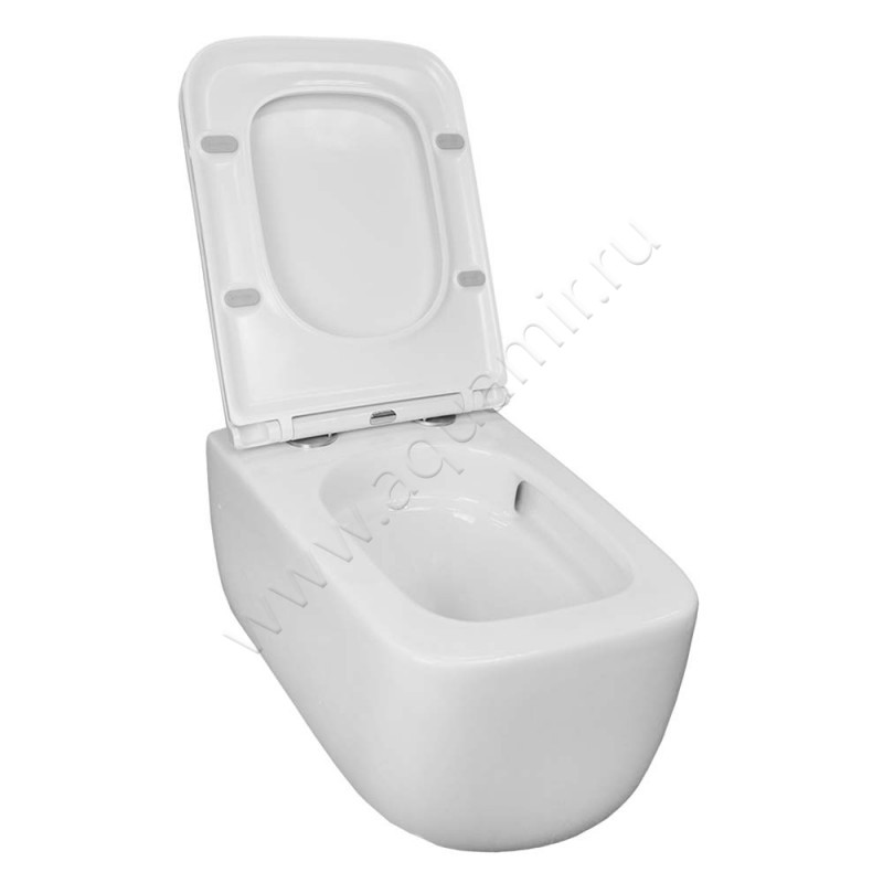 Унитаз подвесной Azario FLAVIA с крышкой микролифт, 51,5 см, безободковый, белый AZ0076UQ1 в интерьере