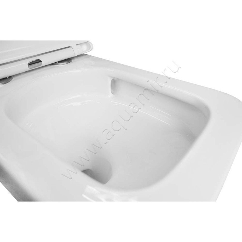 Унитаз подвесной Azario FLAVIA с крышкой микролифт, 51,5 см, безободковый, белый AZ0076UQ1 в интерьере