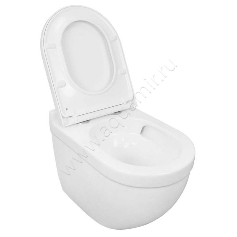 Унитаз подвесной Azario FORA с крышкой микролифт, 52 см, безободковый, белый AZ0017UQ1 в интерьере