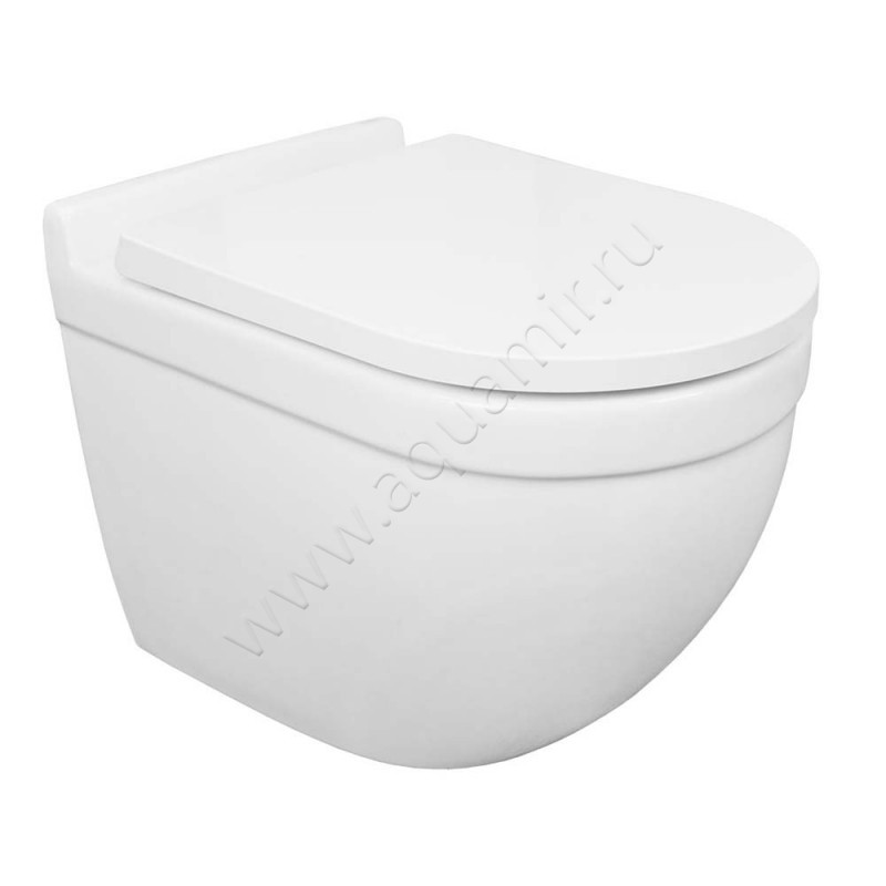 Унитаз подвесной Azario FORA с крышкой микролифт, 52 см, безободковый, белый AZ0017UQ1 в интерьере