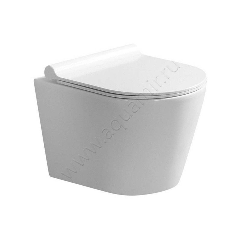 Унитаз подвесной Azario NOVA с крышкой микролифт, 48 см, безободковый, белый AZ2217 в интерьере