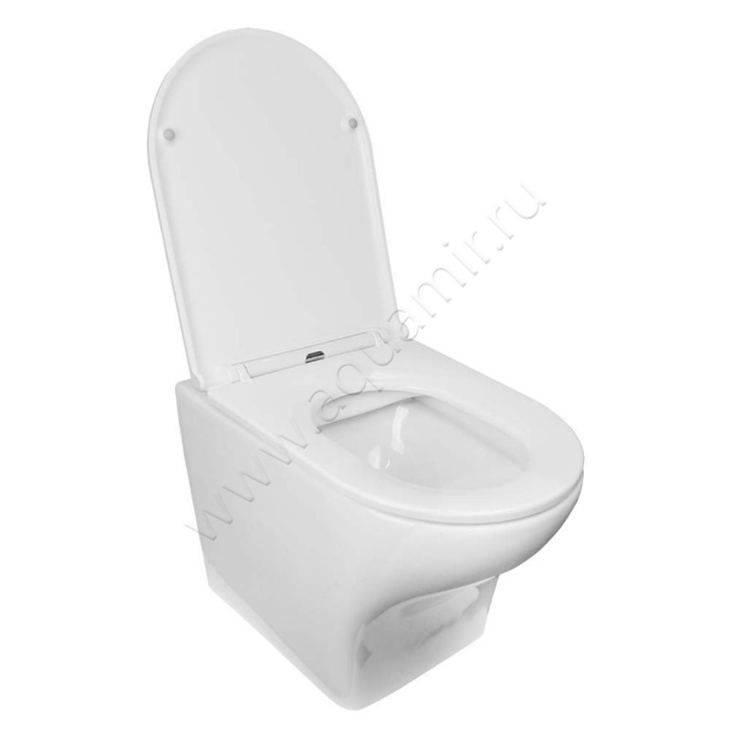 Унитаз подвесной Azario PORTA с крышкой микролифт, 52 см, безободковый, белый AZ0064 в интерьере