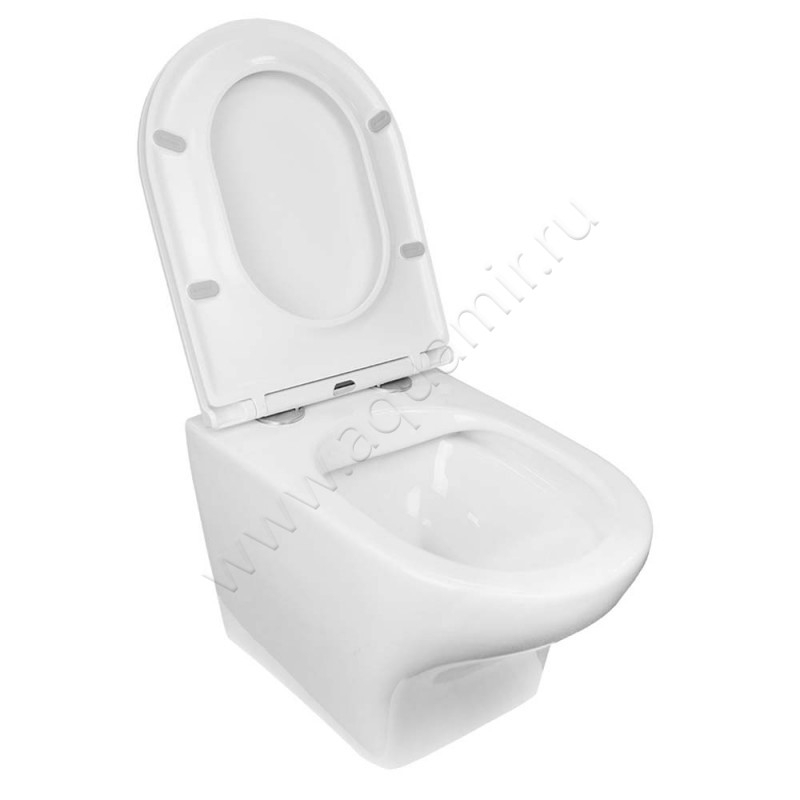 Унитаз подвесной Azario PORTA с крышкой микролифт, 52 см, безободковый, белый AZ0064 в интерьере