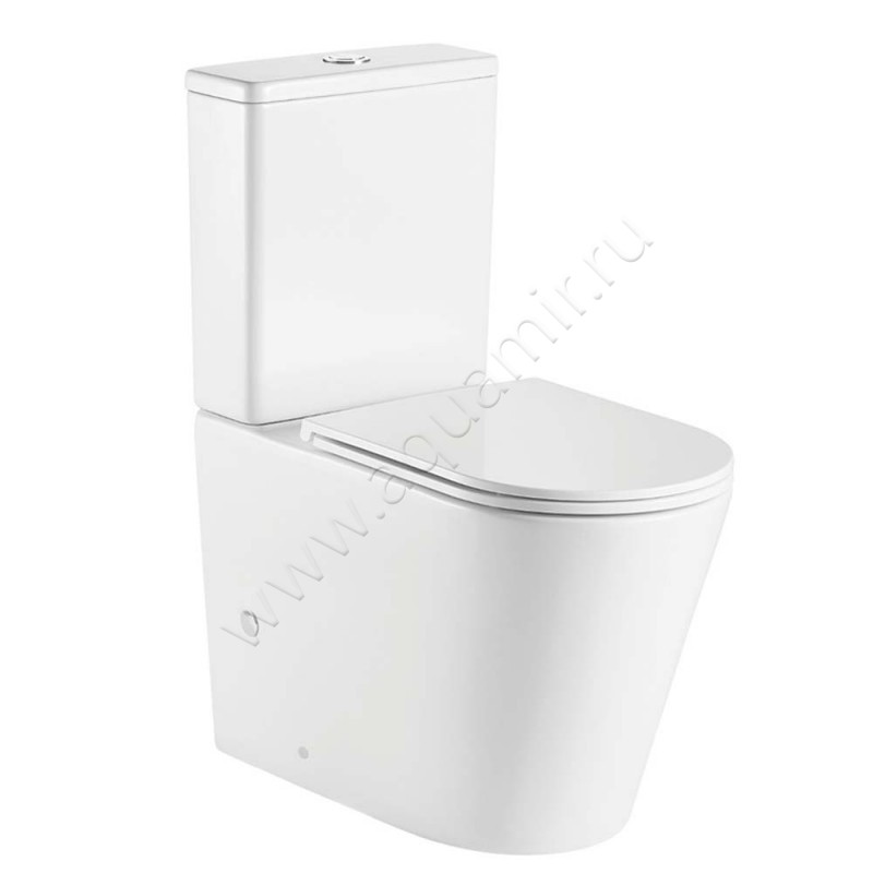 Унитаз-компакт Azario VETRO с крышкой микролифт, 60,5 см, безободковый, белый AZ2149 в интерьере