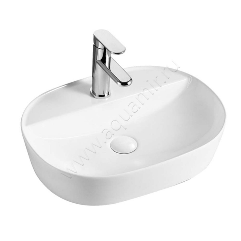 Раковина-чаша накладная с отверстием под смеситель Azario 50 см AZ2202 в интерьере