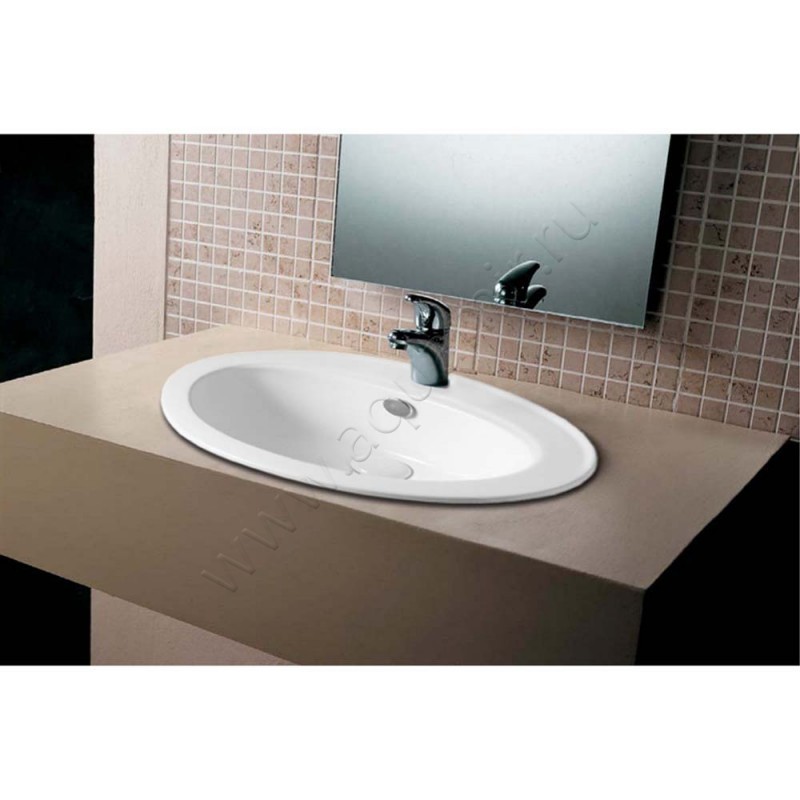 Раковина встраиваемая сверху на столешницу Azario 55 см AZ404 в интерьере