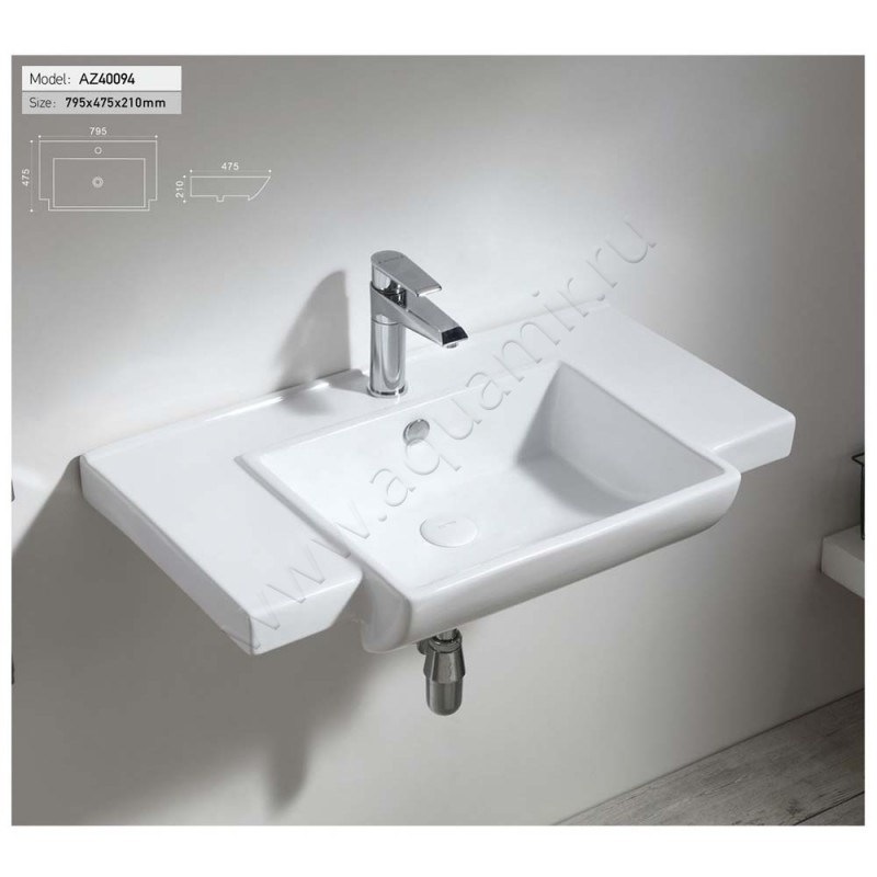 Раковина подвесная Azario 80 см AZ40094 в интерьере