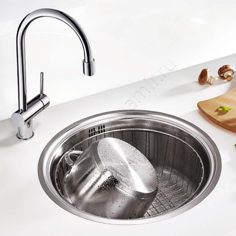 Кухонная мойка Blanco Rondosol 44,8 см 514647 в интерьере