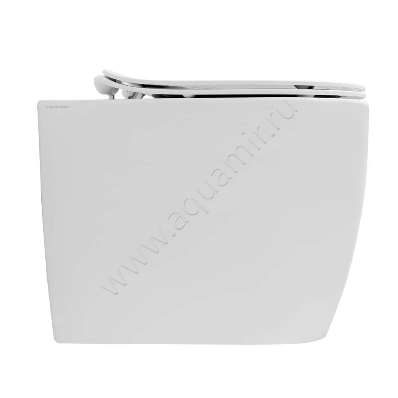 Унитаз приставной Scarabeo MOON с крышкой микролифт, 54,5 см, белый матовый 5522CL41BK5530B41 в интерьере