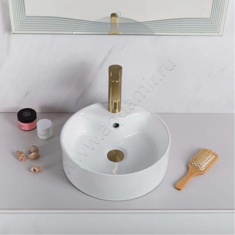 Раковина-чаша накладная с отверстием под смеситель BelBagno BB1400 в интерьере