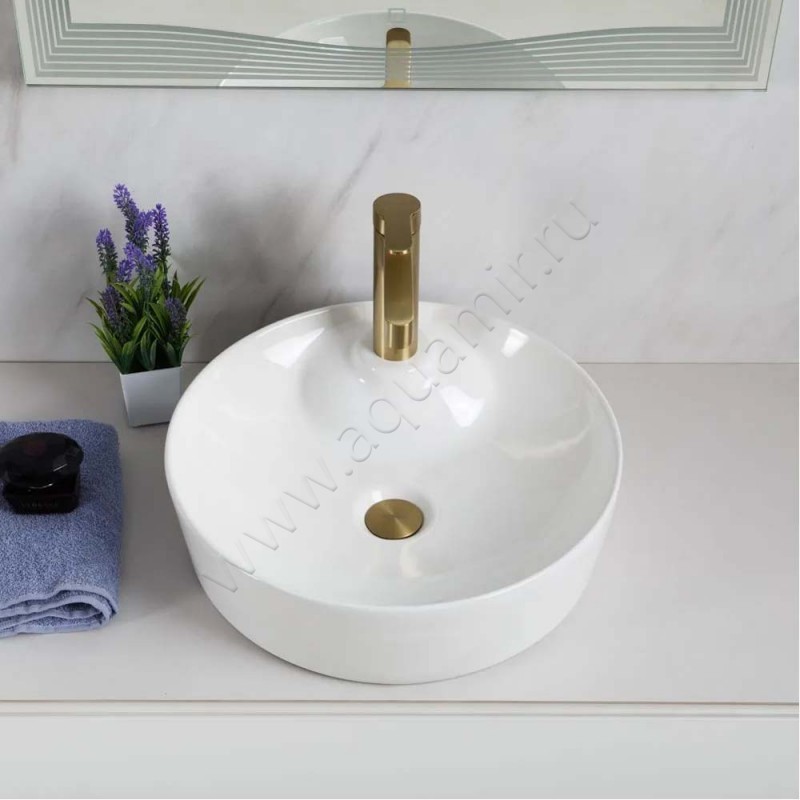 Раковина-чаша накладная с отверстием под смеситель BelBagno BB1306 в интерьере