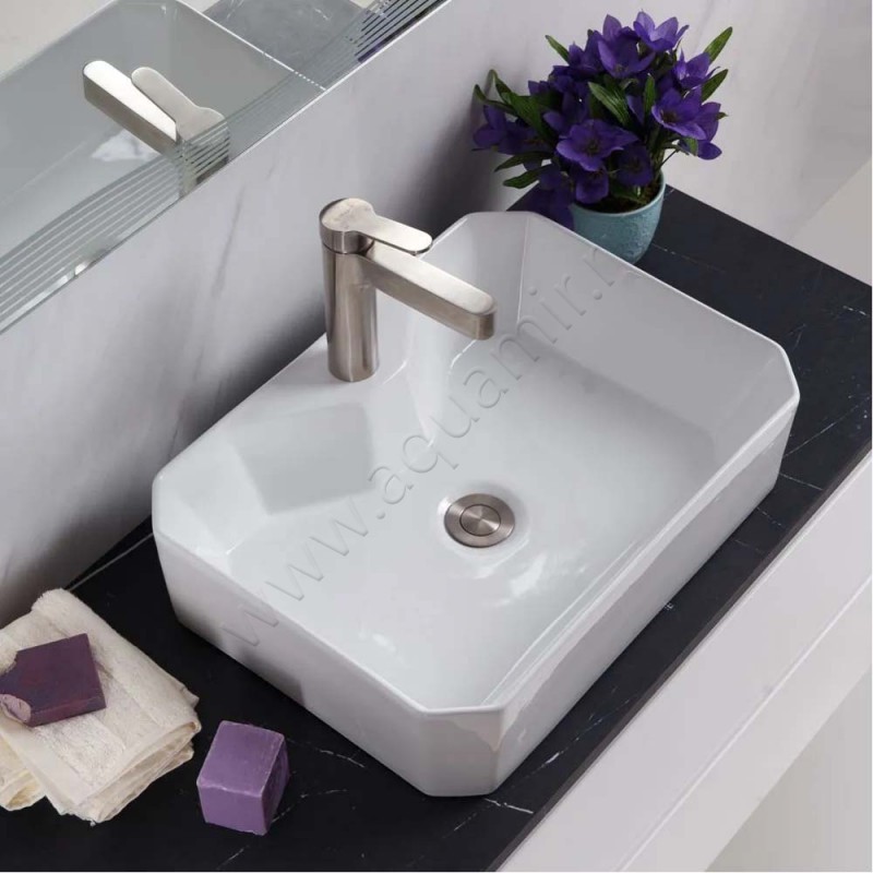 Раковина-чаша накладная с отверстием под смеситель BelBagno BB1387 в интерьере