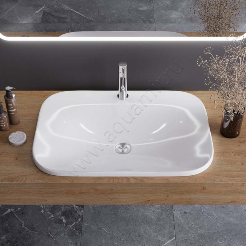 Раковина встраиваемая сверху на столешницу Cezares CZRDRO65LVB в интерьере