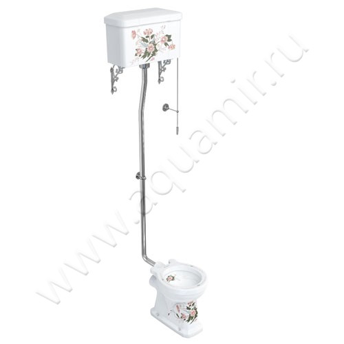 Бачок высокий для унитаза Burlington Английский Сад C5D в интерьере