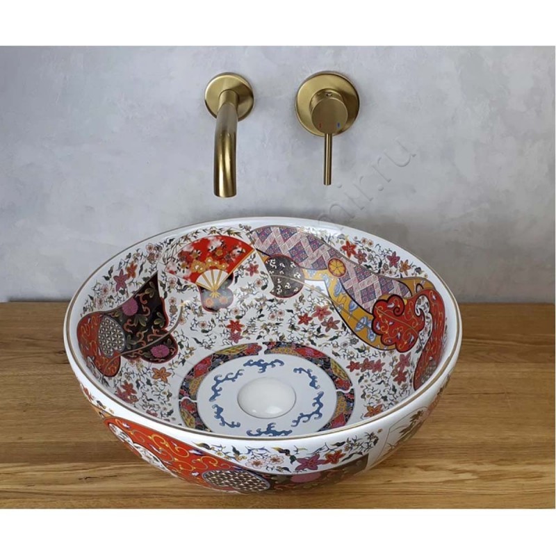 Раковина-чаша накладная Bronze de Luxe 42 см 2231 в интерьере