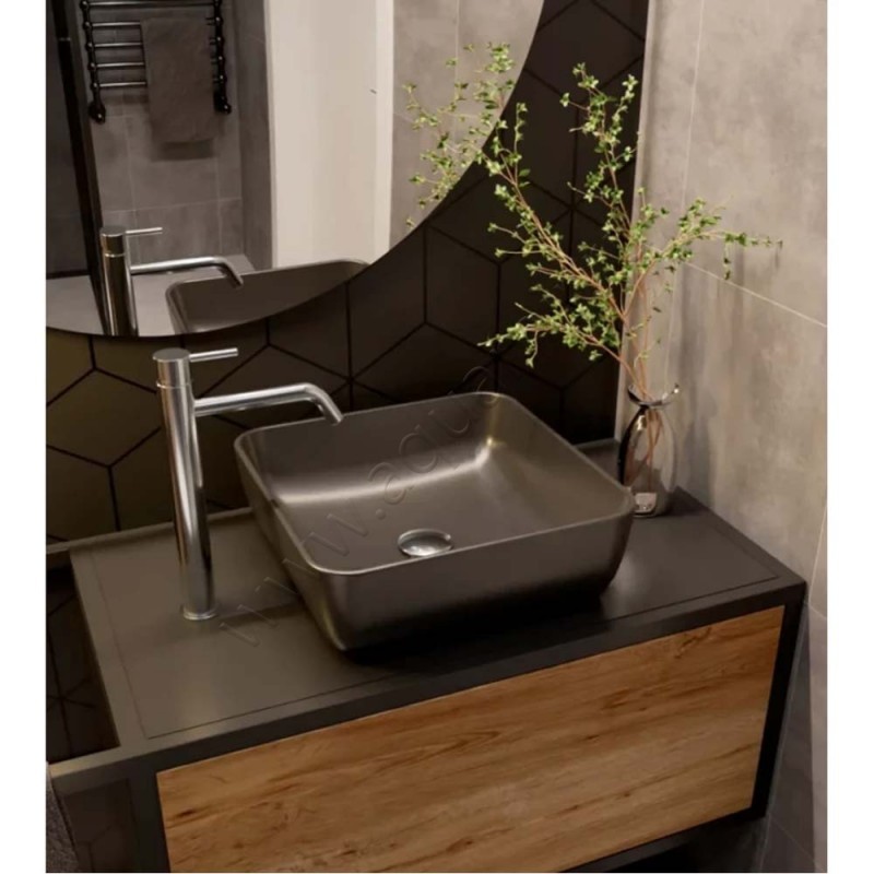 Раковина-чаша накладная AQUAme 39 см, черный AQM5011MB в интерьере