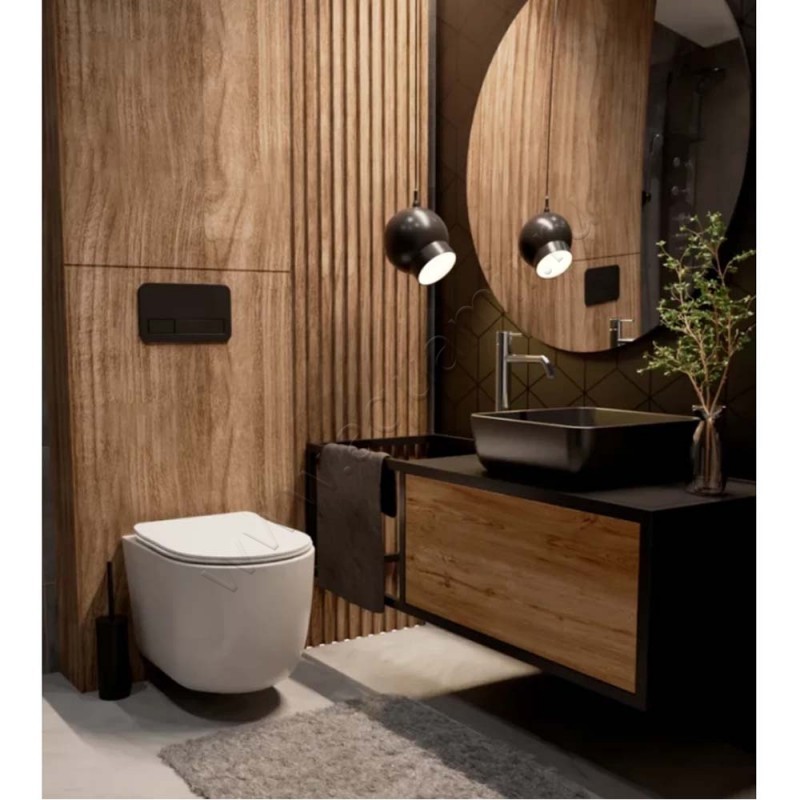 Раковина-чаша накладная AQUAme 39 см, черный AQM5011MB в интерьере