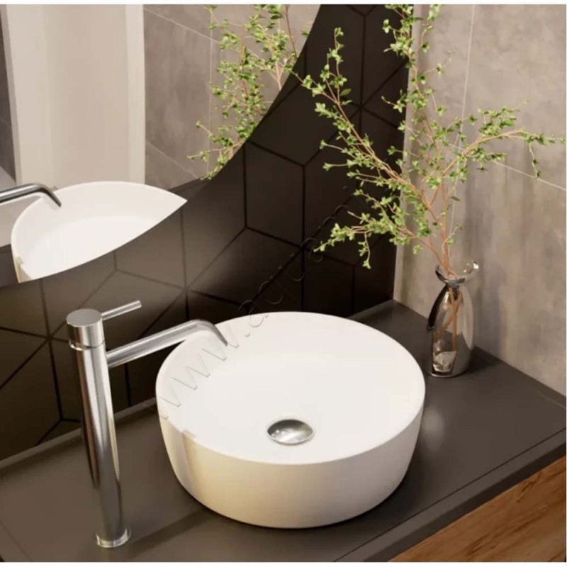 Раковина-чаша накладная AQUAme 36 см AQM5012MW в интерьере