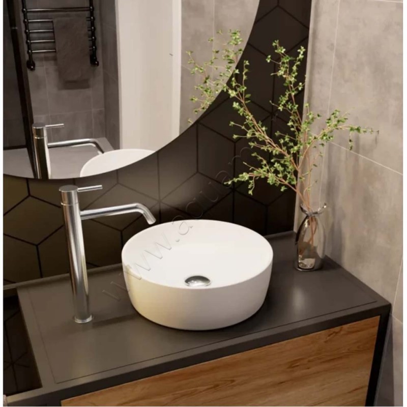 Раковина-чаша накладная AQUAme 36 см AQM5012MW в интерьере