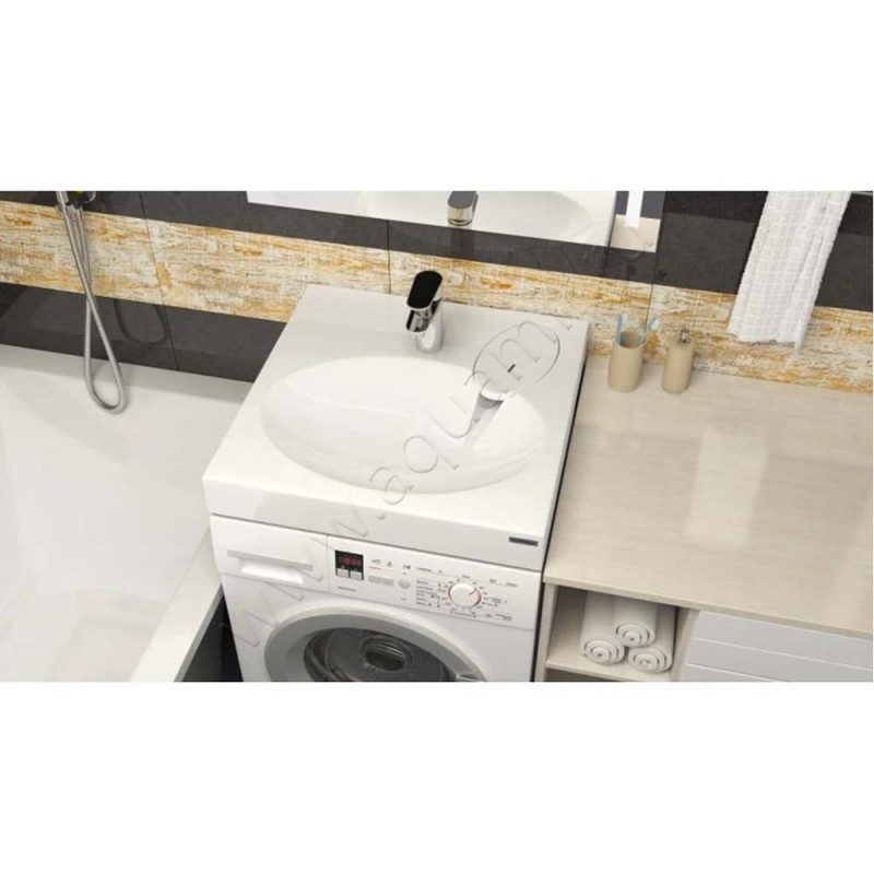 Раковина подвесная над стиральной машиной Paulmark Stern 60 см PM700431 в интерьере