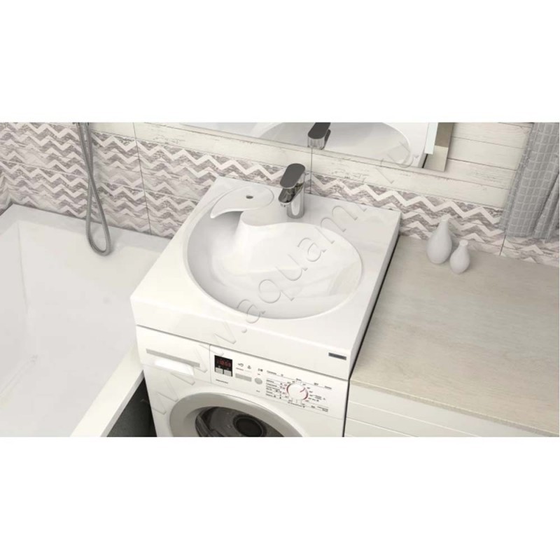 Раковина подвесная над стиральной машиной Paulmark Winken 60 см PM740431 в интерьере