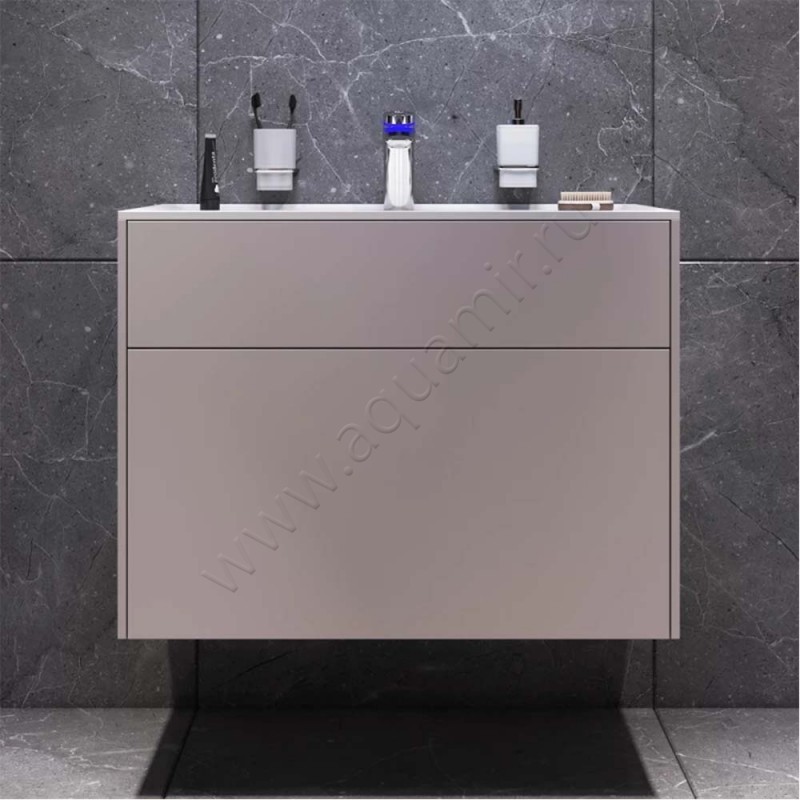 Тумба под раковину AM.PM Inspire V2.0 80,8 см, серый матовый M50AFHX0803EGM в интерьере