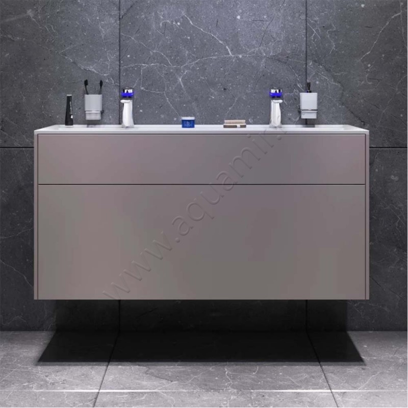 Тумба под раковину AM.PM Inspire V2.0 120,8 см, серый матовый M50AFHX1203EGM в интерьере