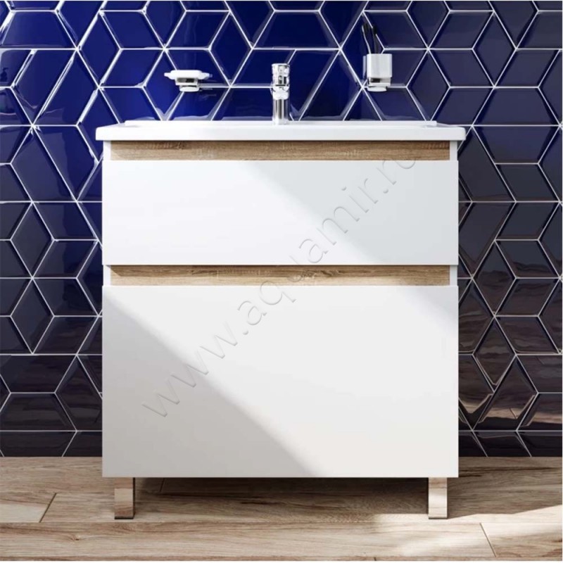 Тумба под раковину AM.PM X-Joy 77 см, белый глянец M85AFSX0802WG в интерьере