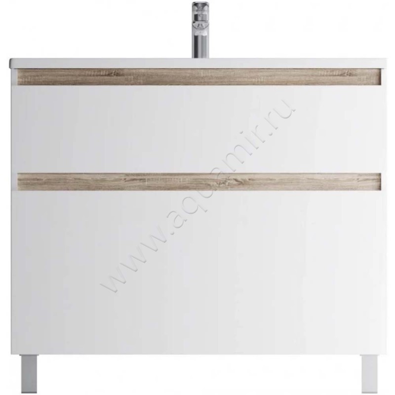 Тумба под раковину AM.PM X-Joy 97 см, белый глянец M85AFSX1002WG в интерьере