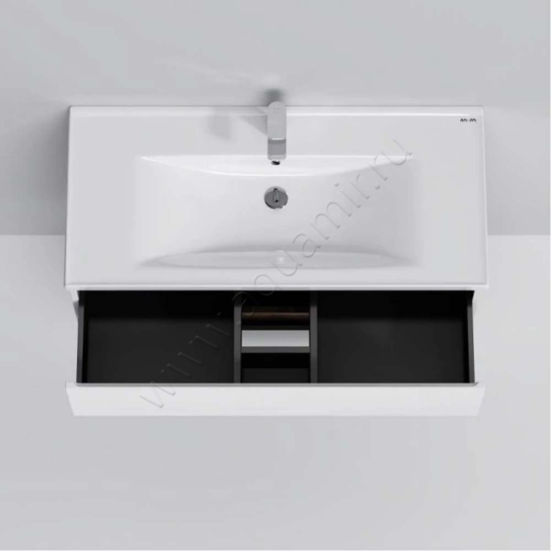 Тумба под раковину AM.PM X-Joy 97 см, белый глянец M85AFSX1002WG в интерьере
