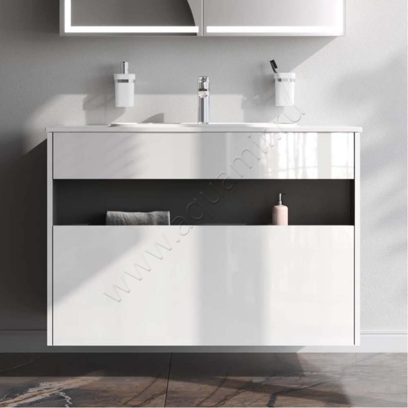 Тумба под раковину AM.PM Func 100 см, белый глянец M8FFUX1001WG в интерьере