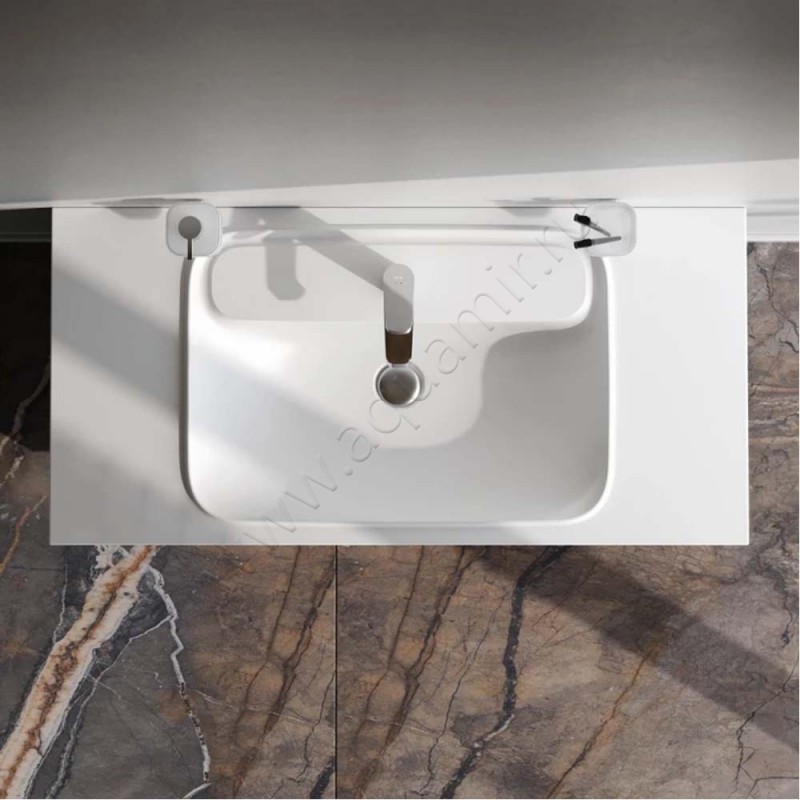 Тумба под раковину AM.PM Func 100 см, белый глянец M8FFUX1001WG в интерьере