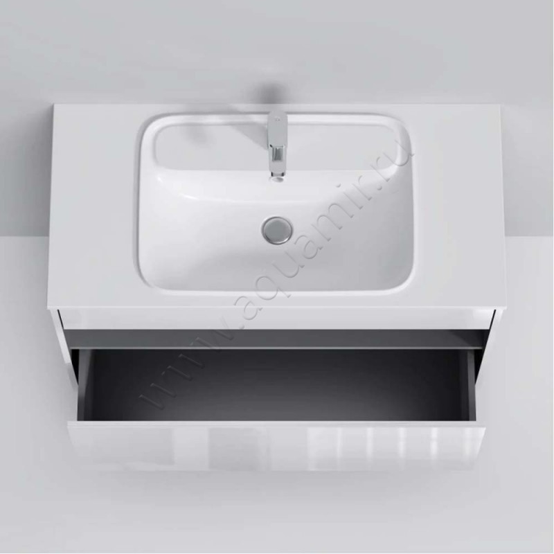 Тумба под раковину AM.PM Func 100 см, белый глянец M8FFUX1001WG в интерьере