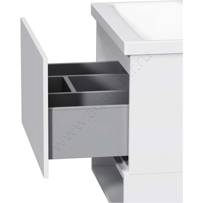 Тумба под раковину AM.PM Gem 60 см, белый глянец M90FHX06021WG в интерьере