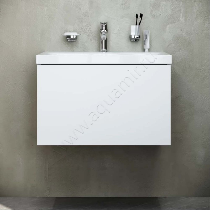 Тумба под раковину AM.PM Gem 60 см, белый глянец M90FHX06021WG в интерьере